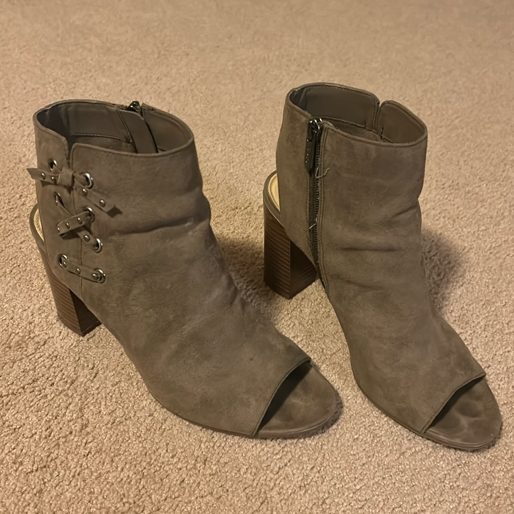Open toe booties